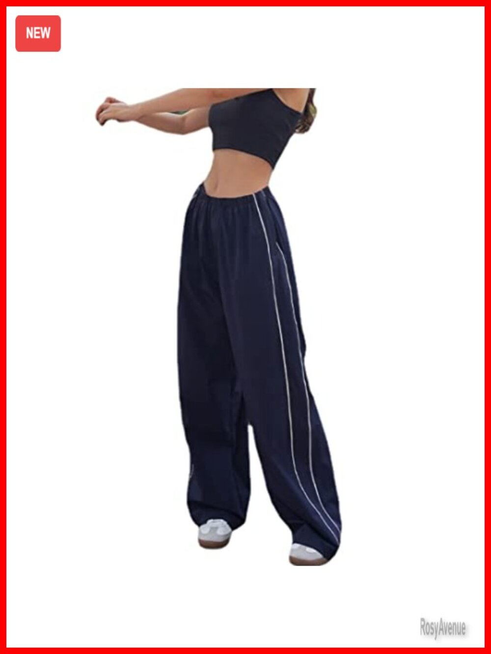 Low Rise Baggy Parachute Cargo Pants with Drawstring Hem Wide Leg Joggers Track